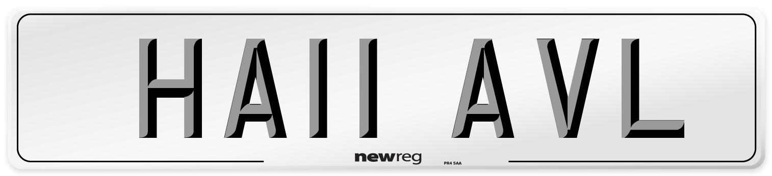 HA11 AVL Number Plate from New Reg